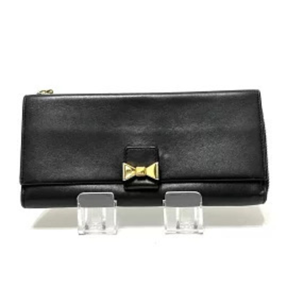 Chloe Rachel Long Wallet L shaped Zipper Black Leather